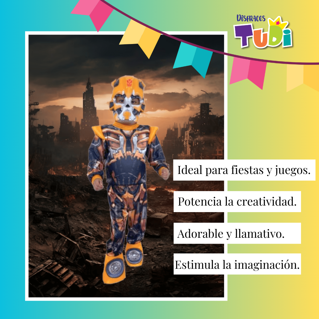 Cosplay Robot Amarillo - Disfraces para Niños.