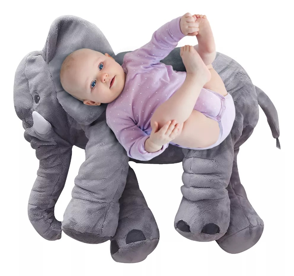 Juguetes de almohada para elefantes de peluche de gran tamaño.