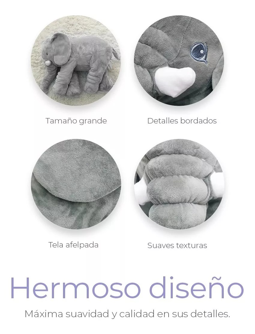 Juguetes de almohada para elefantes de peluche de gran tamaño.