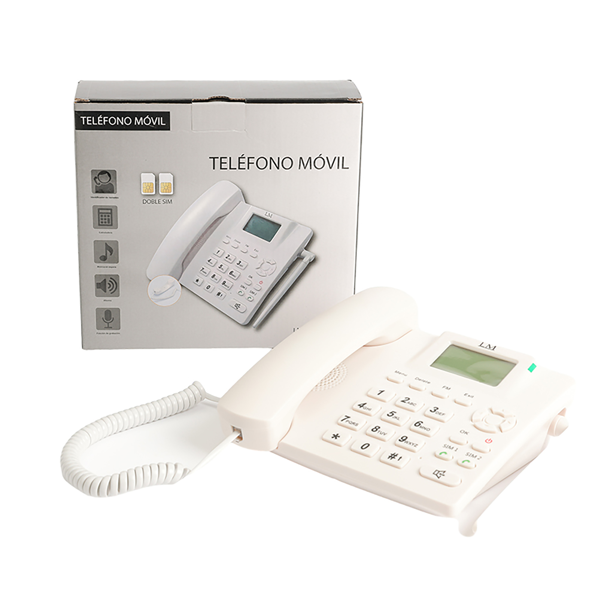  Teléfono Inalámbrico móvil para chip de celular color blanco. GSM Mod. LM-750.