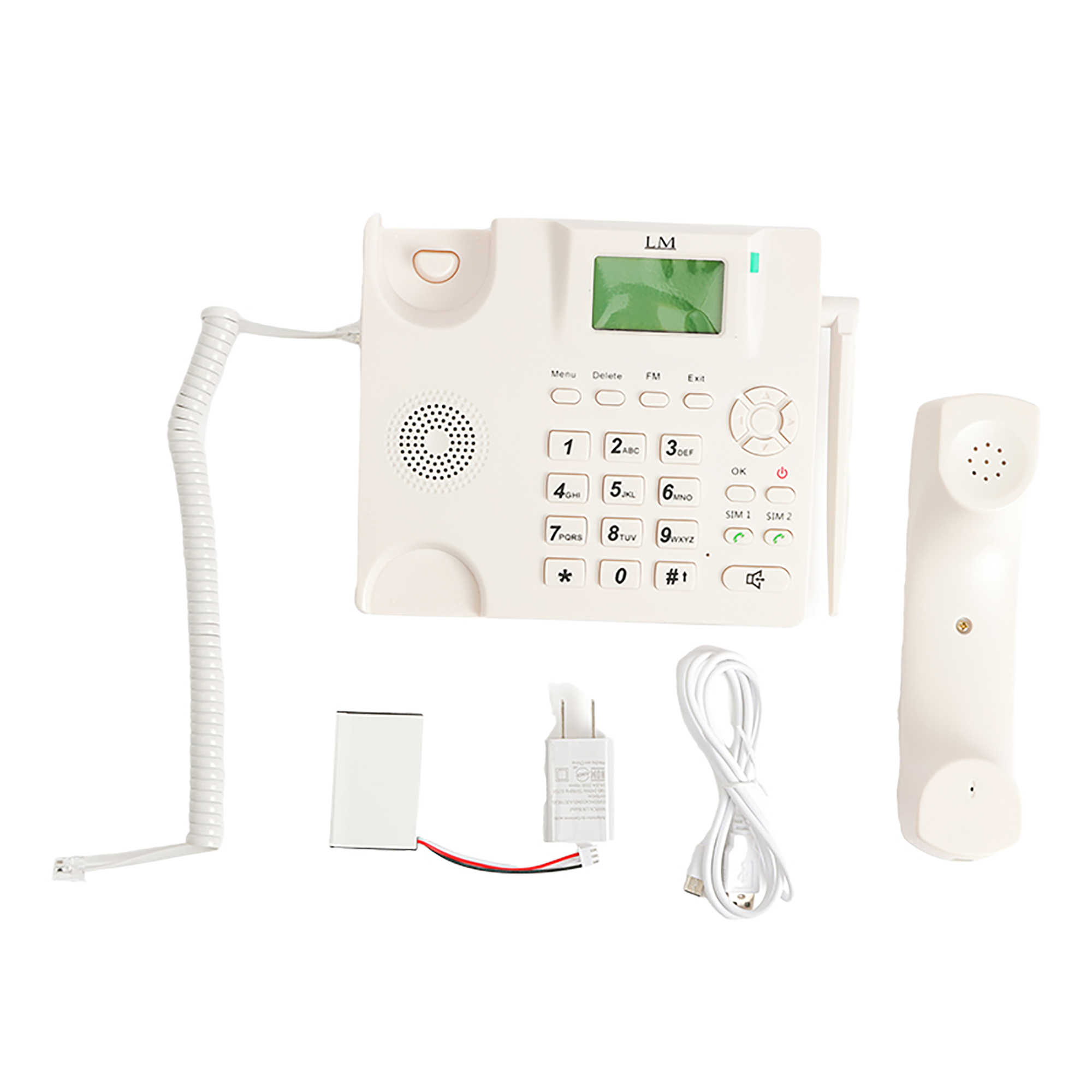  Teléfono Inalámbrico móvil para chip de celular color blanco. GSM Mod. LM-750.