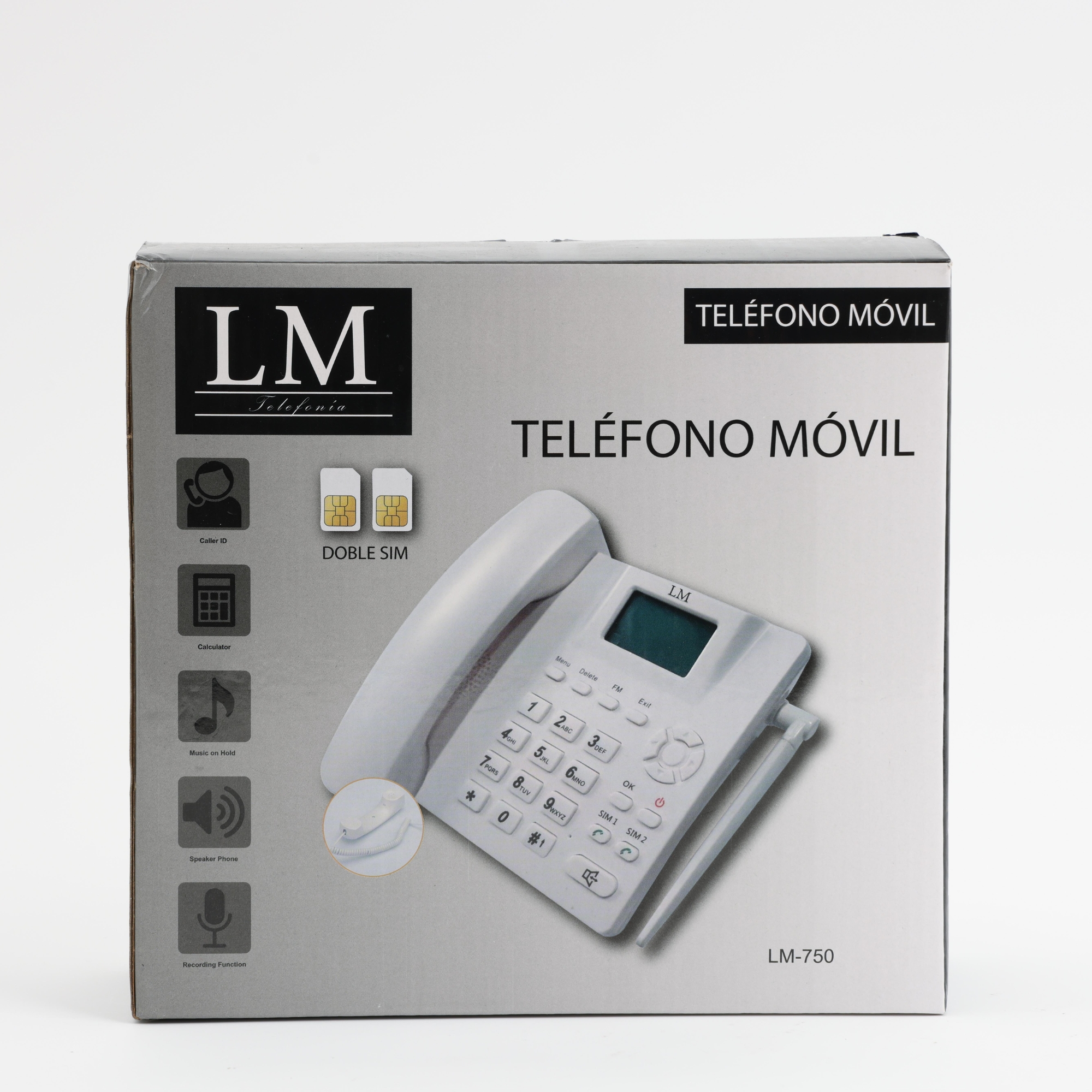  Teléfono Inalámbrico móvil para chip de celular color blanco. GSM Mod. LM-750.