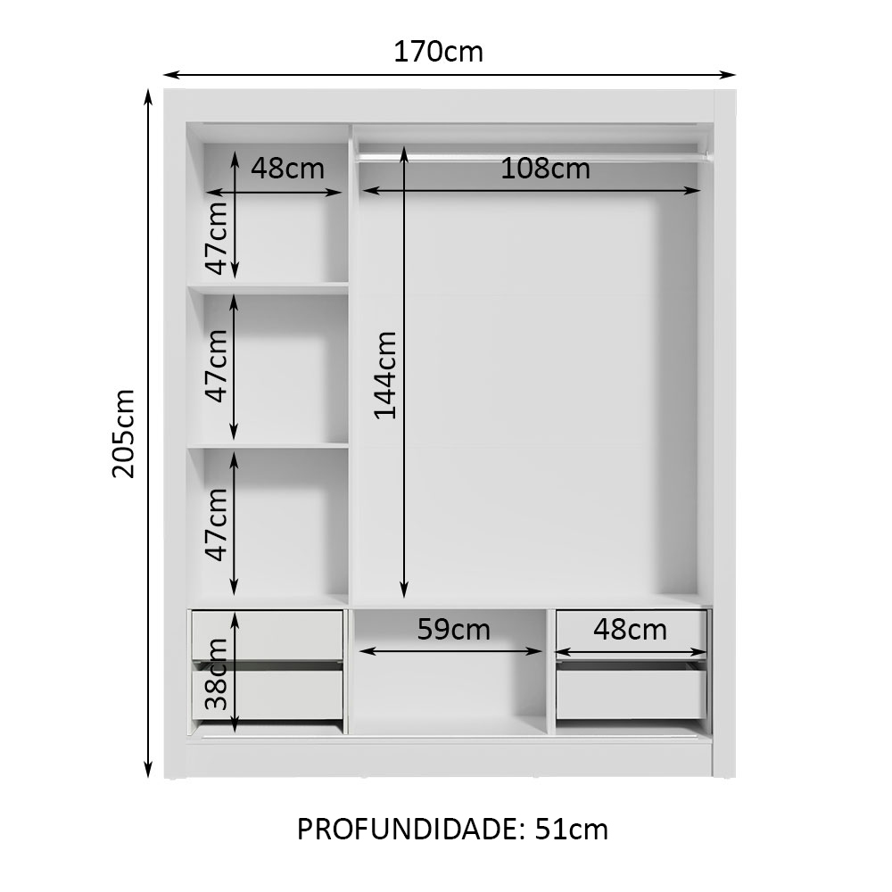 Ropero Closet Madesa 3 Puertas BB