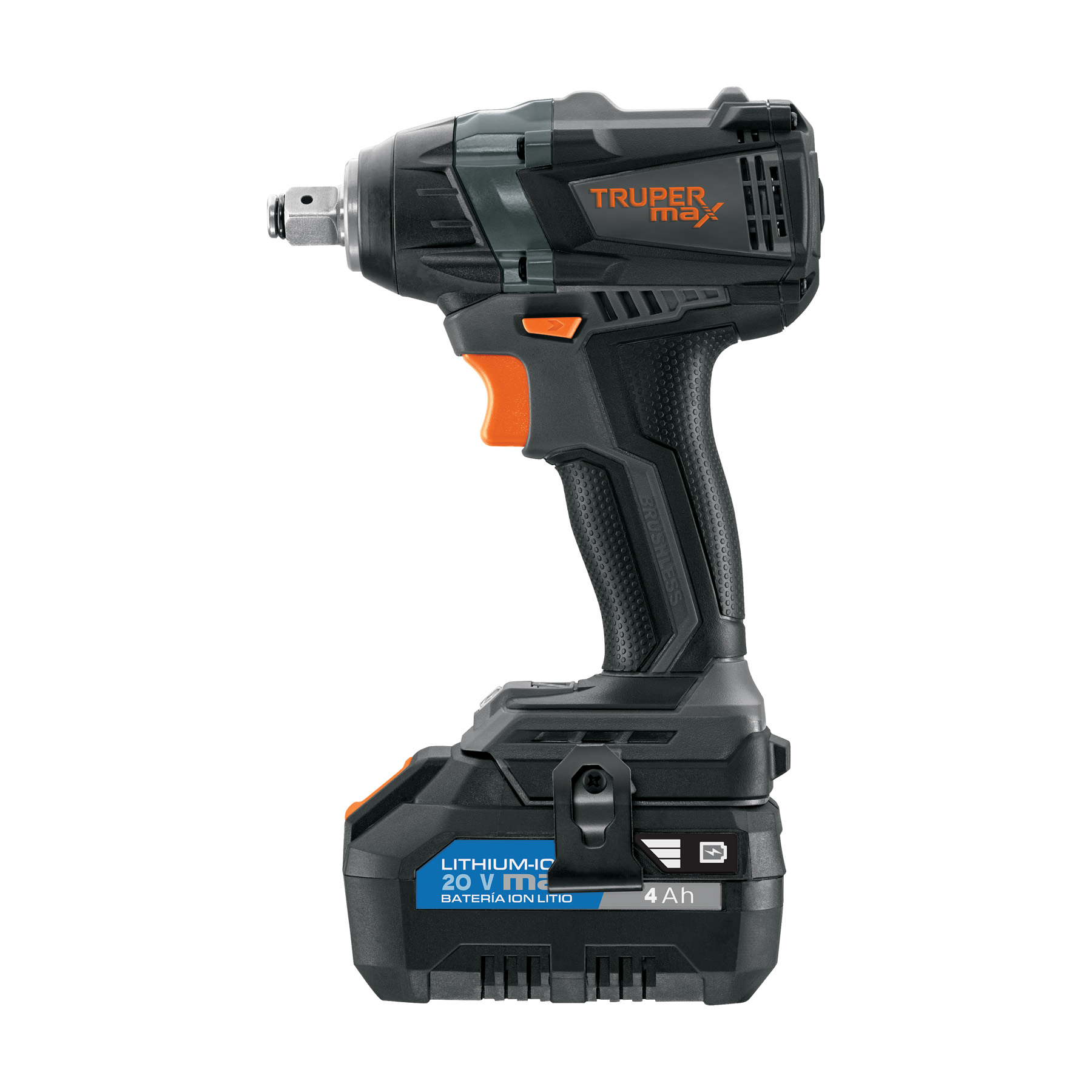Llave d/impacto inalámbrica Truper 1/2 pul 20V sin carbones 101403 negro