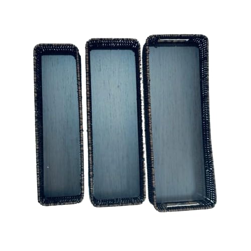 Canasta organizadora para baño Set de 3 plástico, Multiusos Rectangular. Cesto De Baño Almacenamiento .