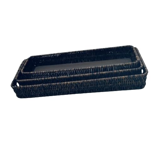Canasta organizadora para baño Set de 3 plástico, Multiusos Rectangular. Cesto De Baño Almacenamiento .