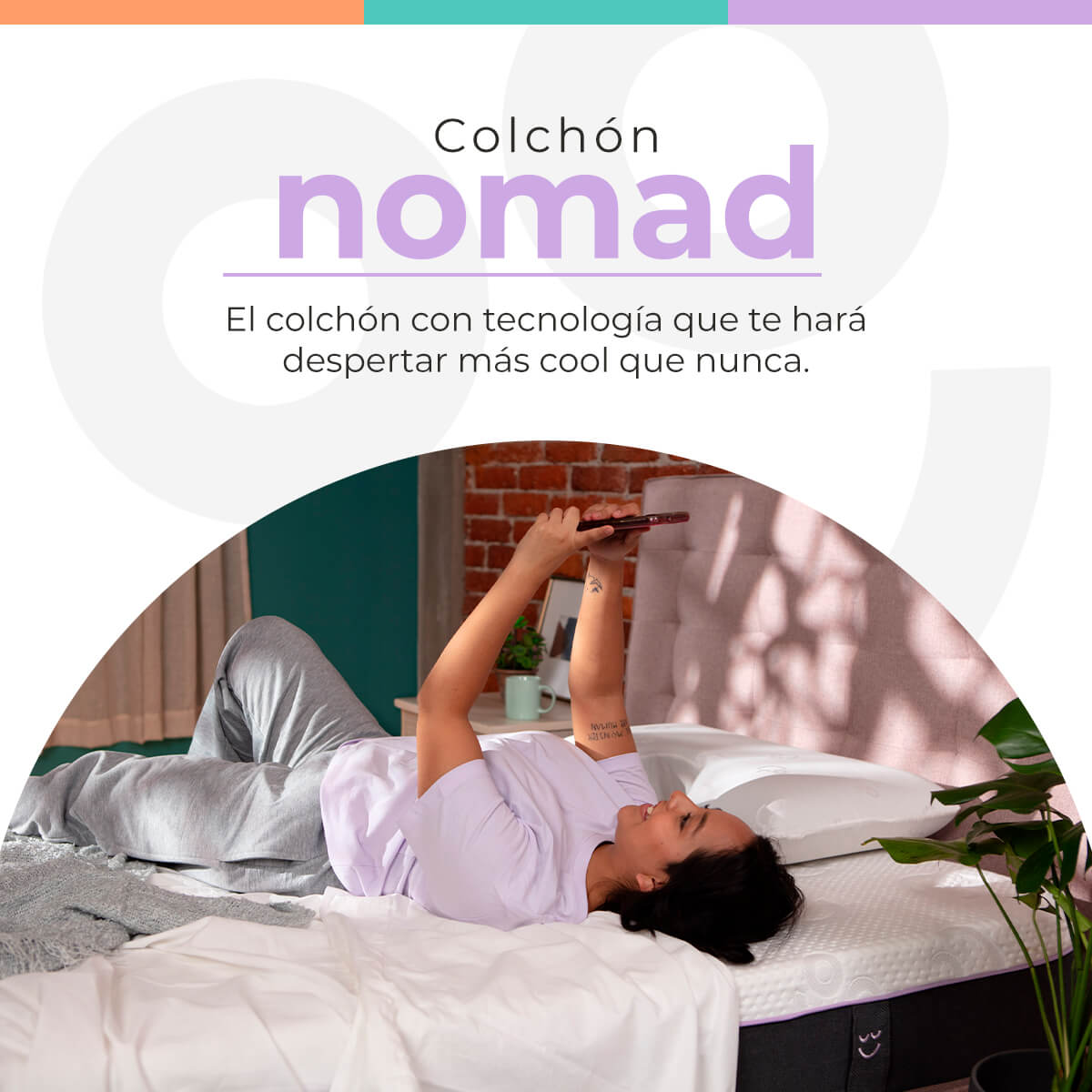 Colchón En Caja Matrimonial Roomi Nomad Confort Firme, Memory Foam.