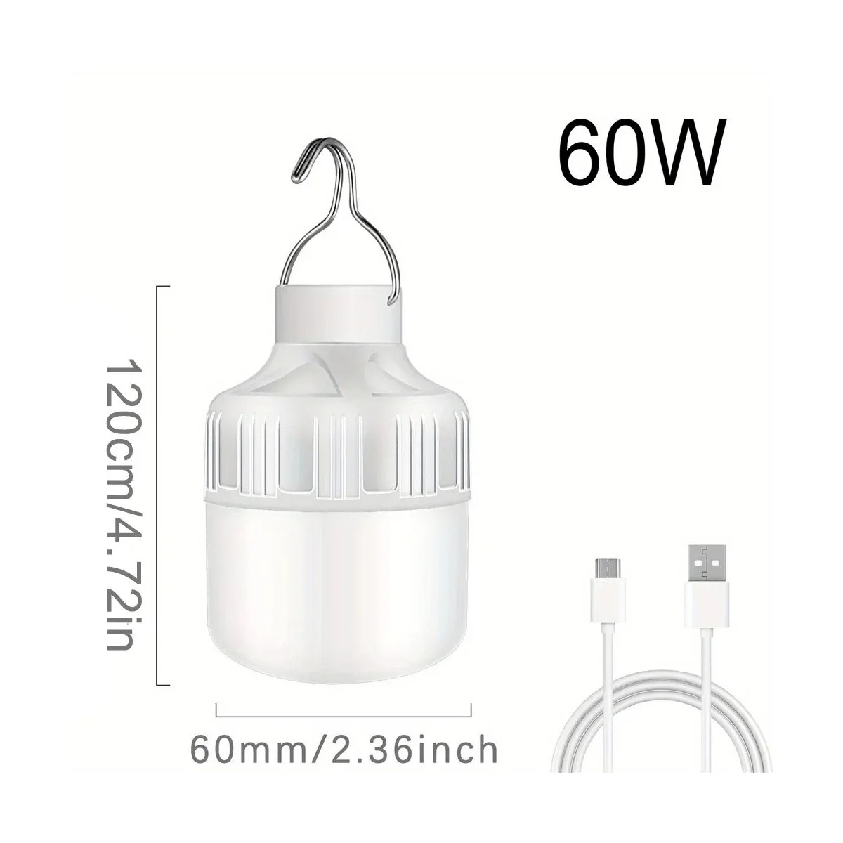 Bombilla Led recargable Usb Luz Portátil acampar iluminación emergencia luces linterna aire libre.