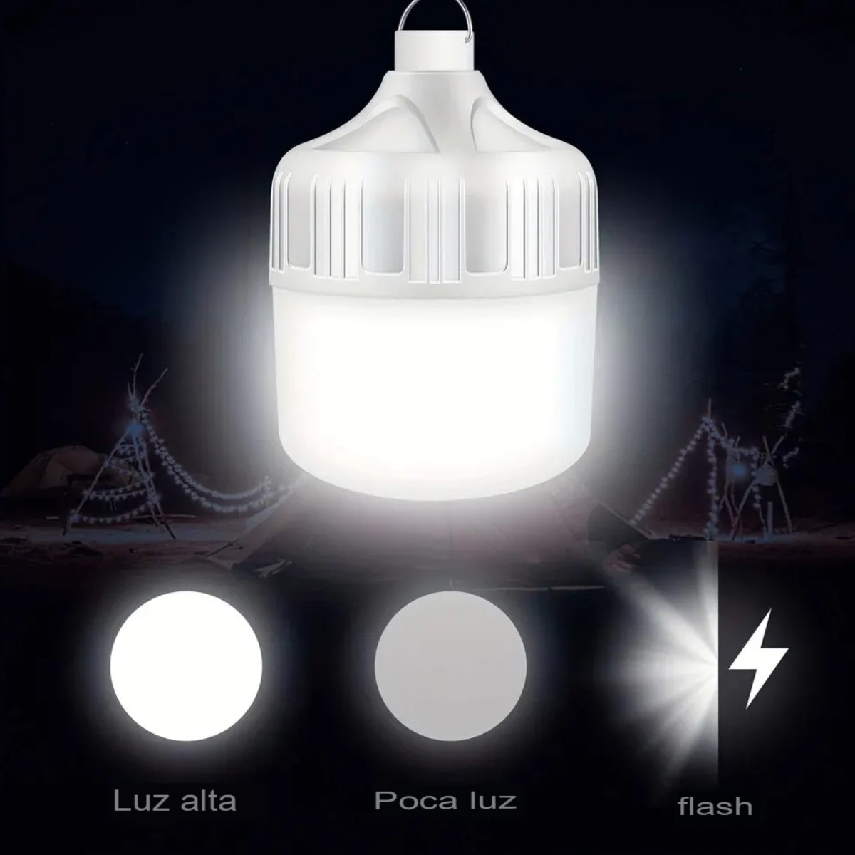 Bombilla Led recargable Usb Luz Portátil acampar iluminación emergencia luces linterna aire libre.