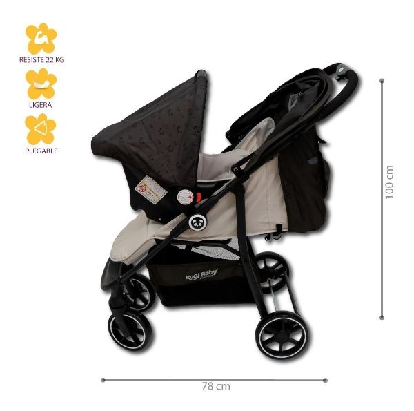 Carriola Con Portabebé Kool Baby Ts01 Incluye Base Para Auto
