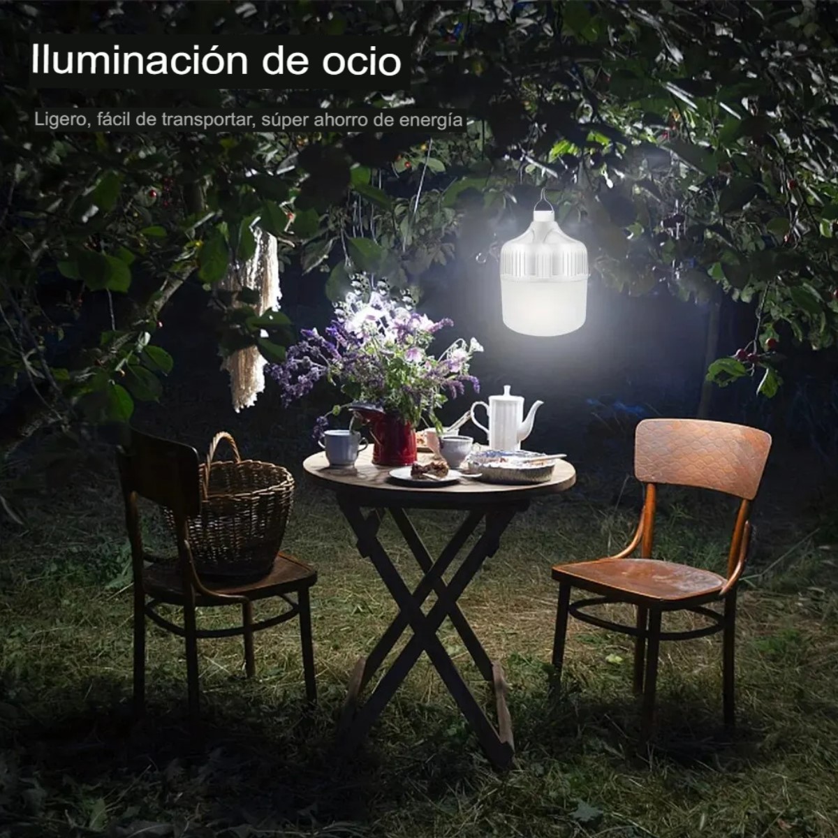 Bombilla Led recargable Usb Luz Portátil acampar iluminación emergencia luces linterna aire libre.