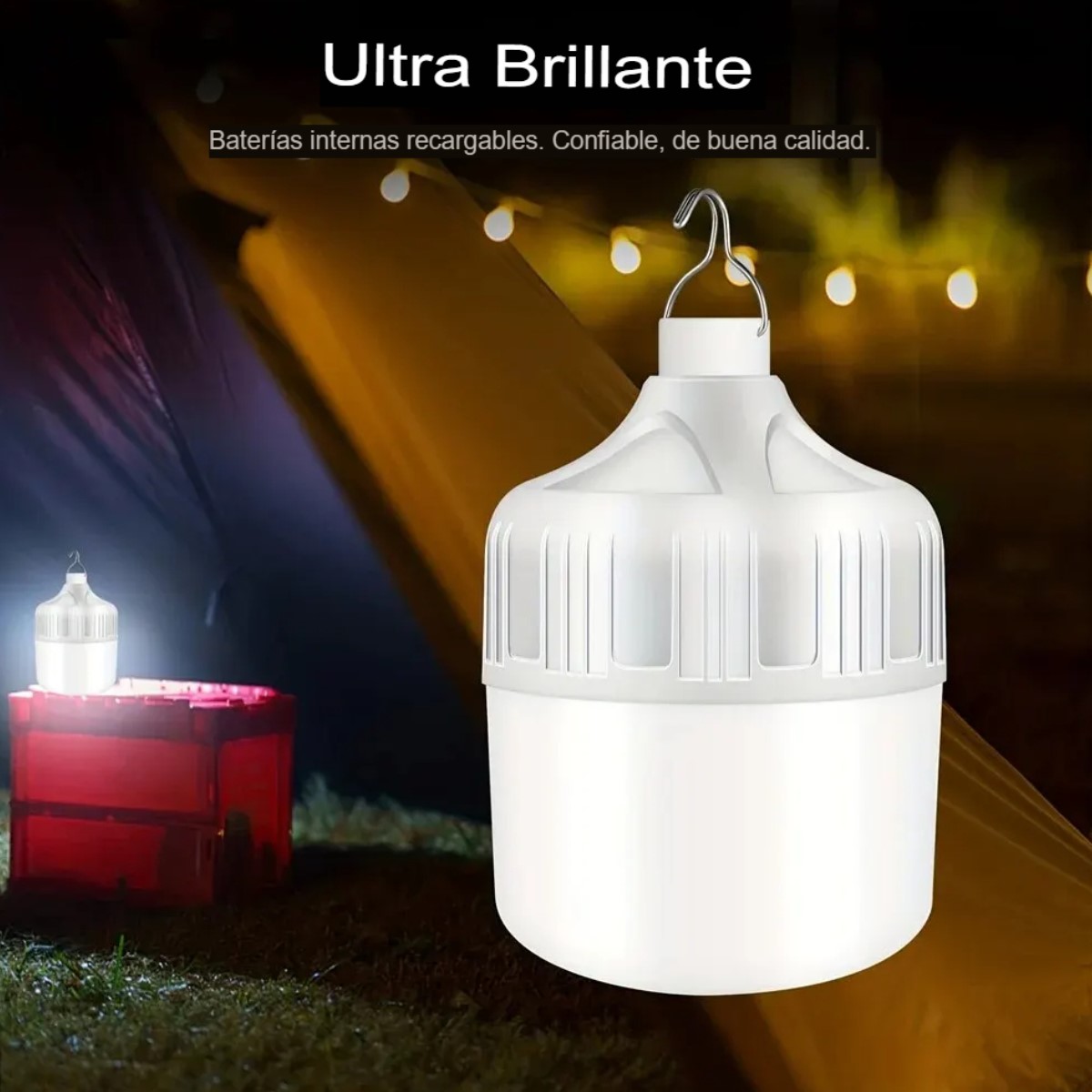 Bombilla Led recargable Usb Luz Portátil acampar iluminación emergencia luces linterna aire libre.
