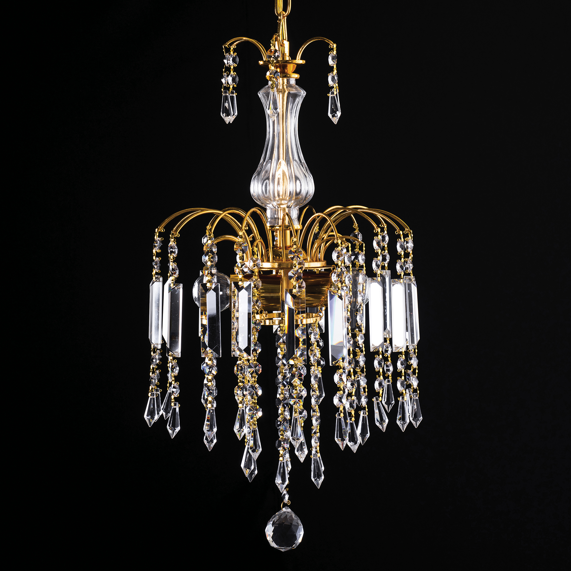 Candil Colgante Gamalux Europa Milan Cristal Hq K9 De 2 Luces 30 Cm GD.