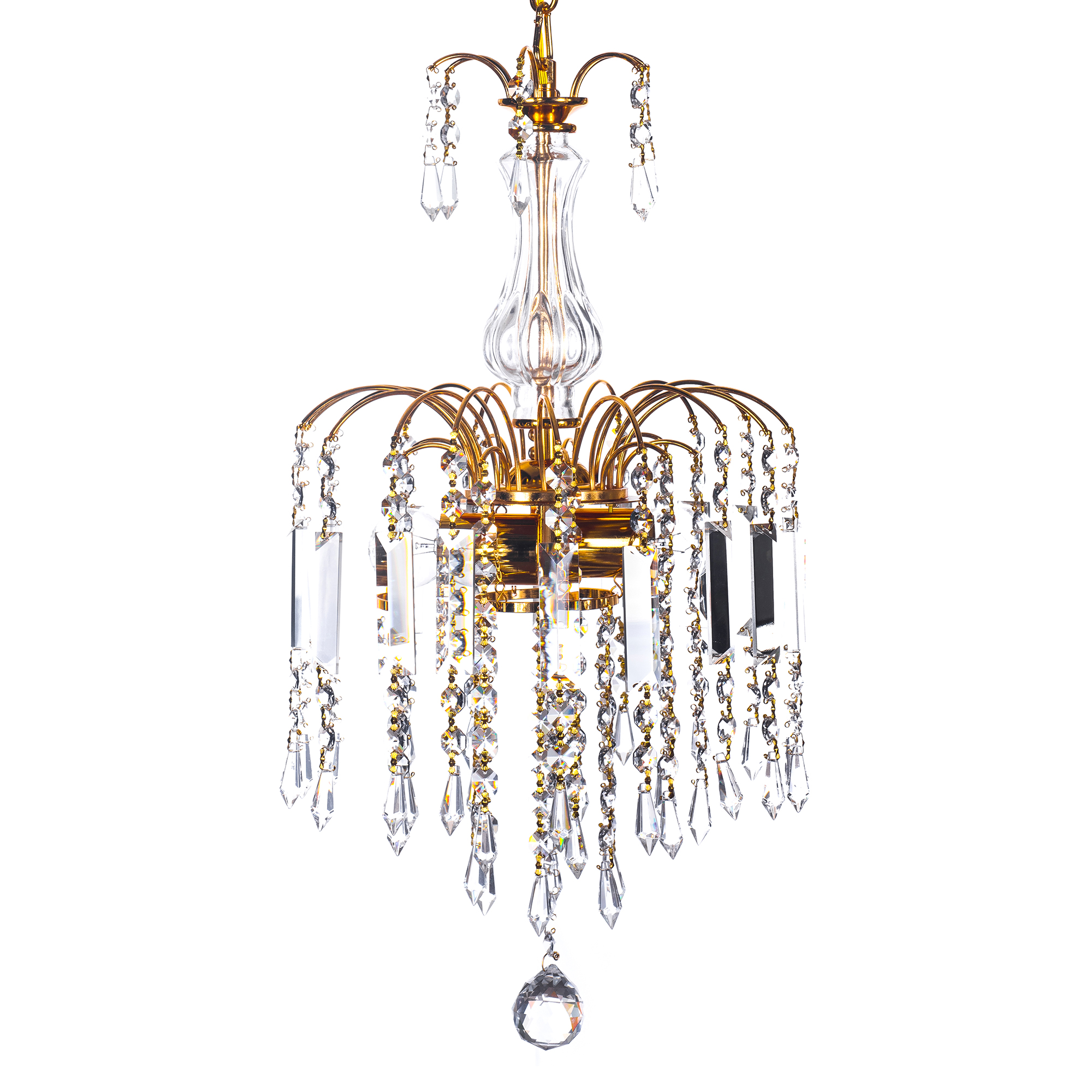 Candil Colgante Gamalux Europa Milan Cristal Hq K9 De 2 Luces 30 Cm GD.