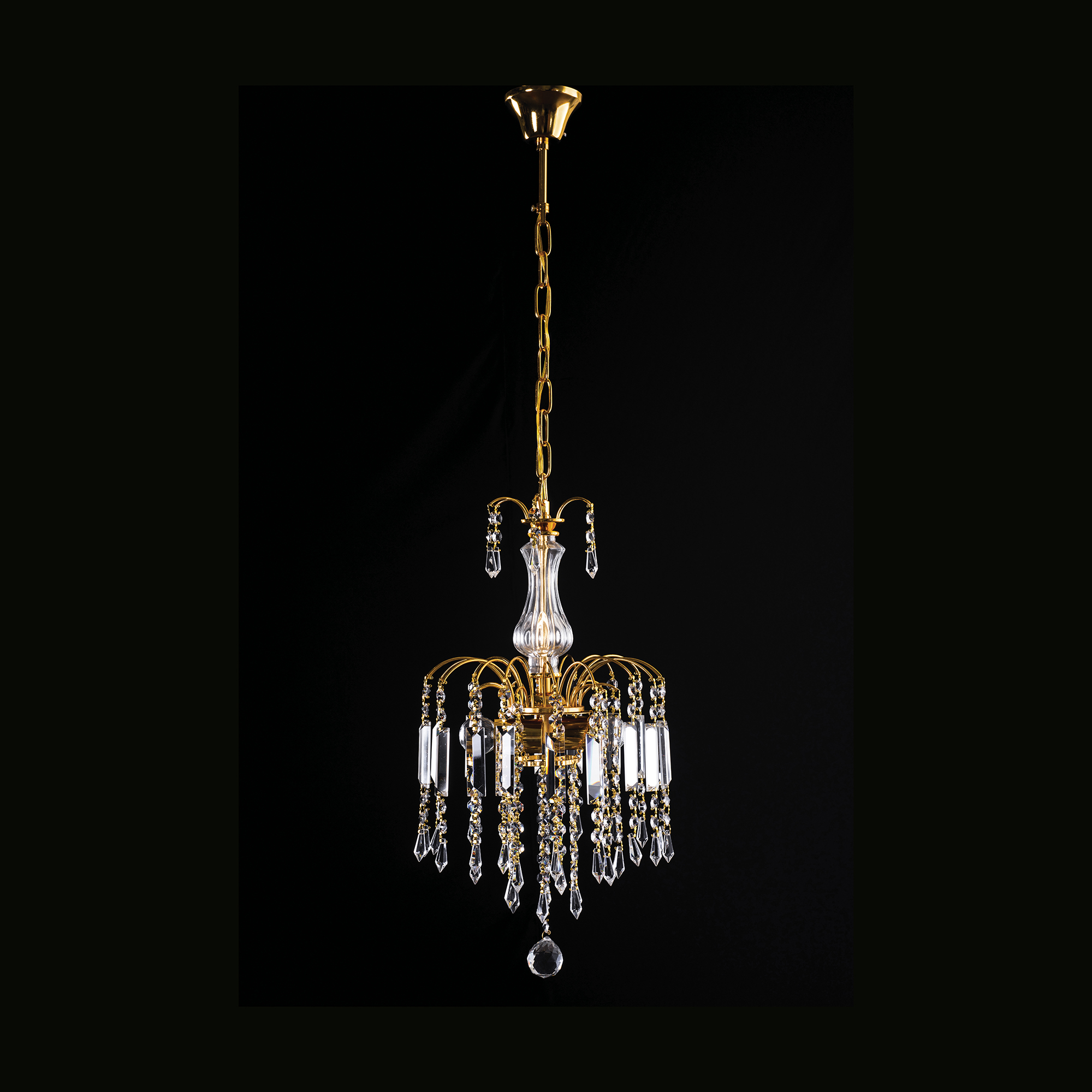 Candil Colgante Gamalux Europa Milan Cristal Hq K9 De 2 Luces 30 Cm GD.