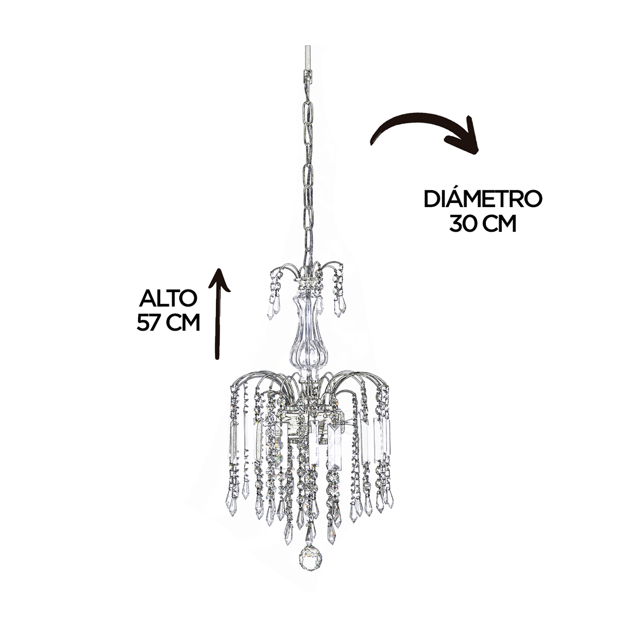 Candil Colgante Gamalux Europa Milan Cristal Hq K9 De 2 Luces 30 Cm GD.