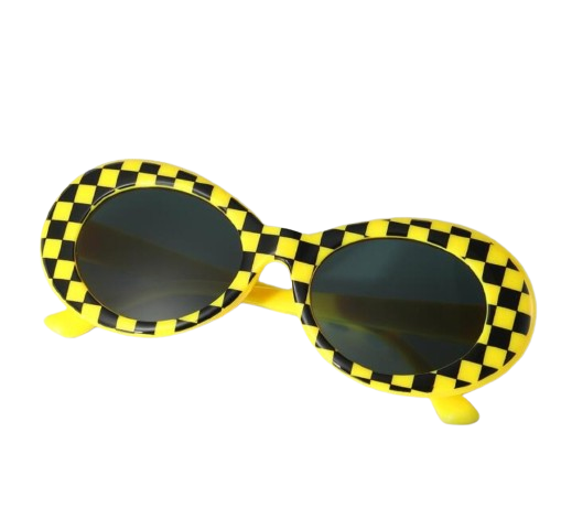Lentes cuadriculados Nirvana Carre Kurt Amarillo.