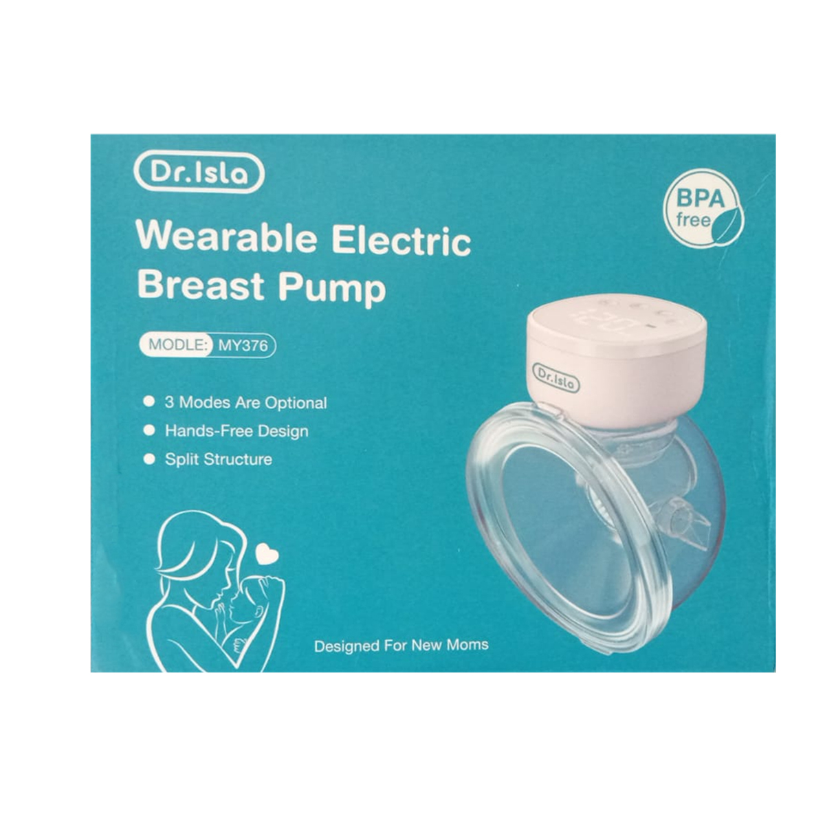 Extractor De Leche Dr Isla Eléctrico Manos Libres Azul.