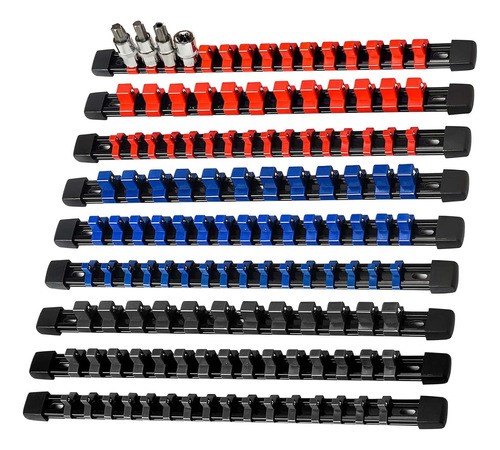 9 Pzs Riel Para Dados Soporte Organizadores De Enchufes Abs.