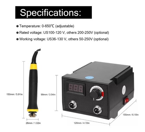 Cautin Pirograbador Puntas Temperatura Ajustable Madera 100w.