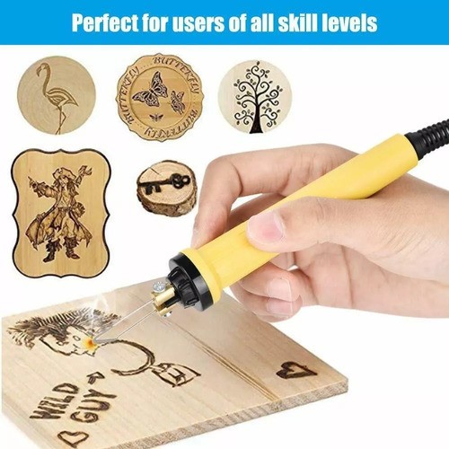 Cautin Pirograbador Puntas Temperatura Ajustable Madera 100w.