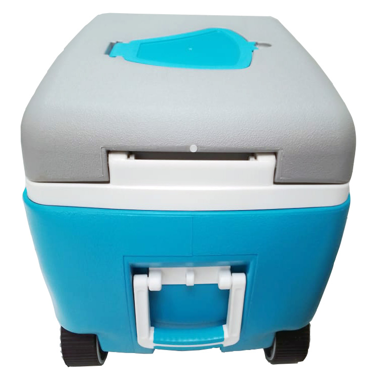 Hielera 45lt O 48qt Con Asas Para Frio O Caliente Con Ruedas Color Azul.