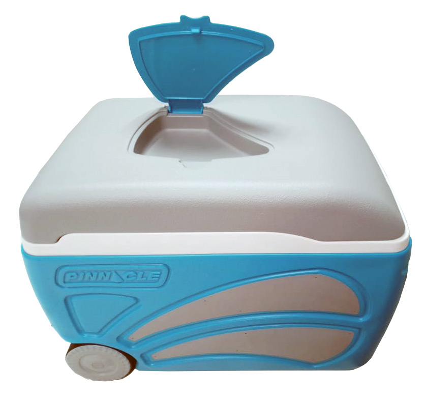 Hielera 45lt O 48qt Con Asas Para Frio O Caliente Con Ruedas Color Azul.
