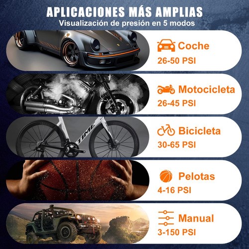 Bomba De Aire Inalámbrica Inflador De Llantas Portatil.