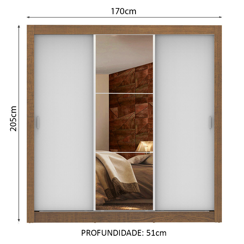 Ropero Closet Madesa 3 Puertas 1 Espejo MB