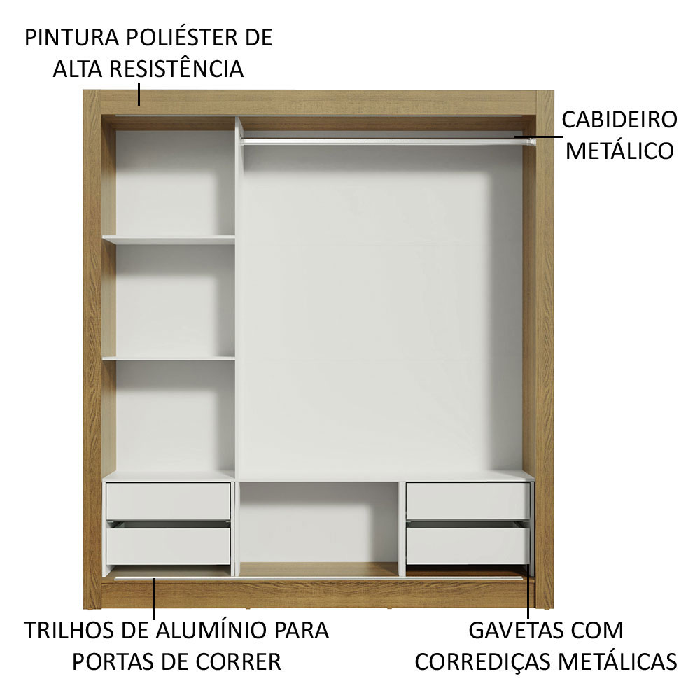 Ropero Closet Madesa 3 Puertas 1 Espejo MN