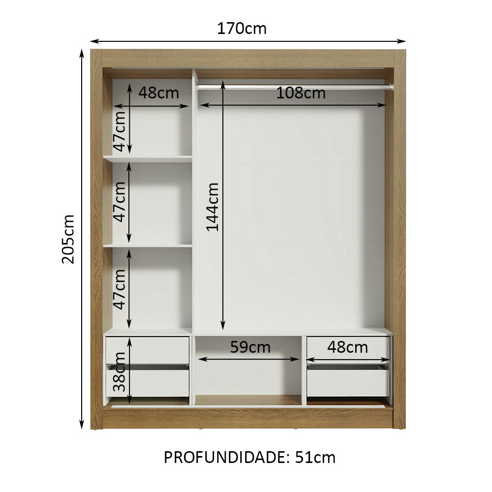 Ropero Closet Madesa 3 Puertas 1 Espejo MN