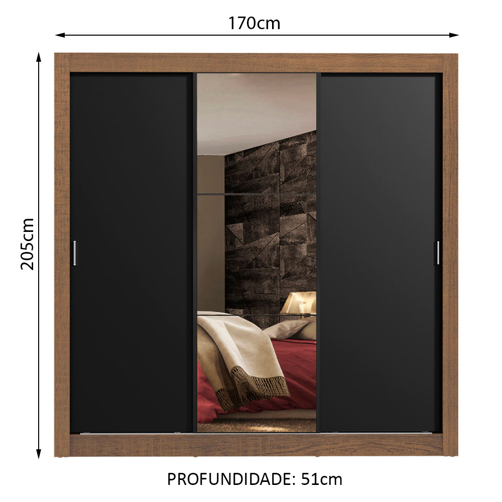 Ropero Closet Madesa 3 Puertas 1 Espejo MN