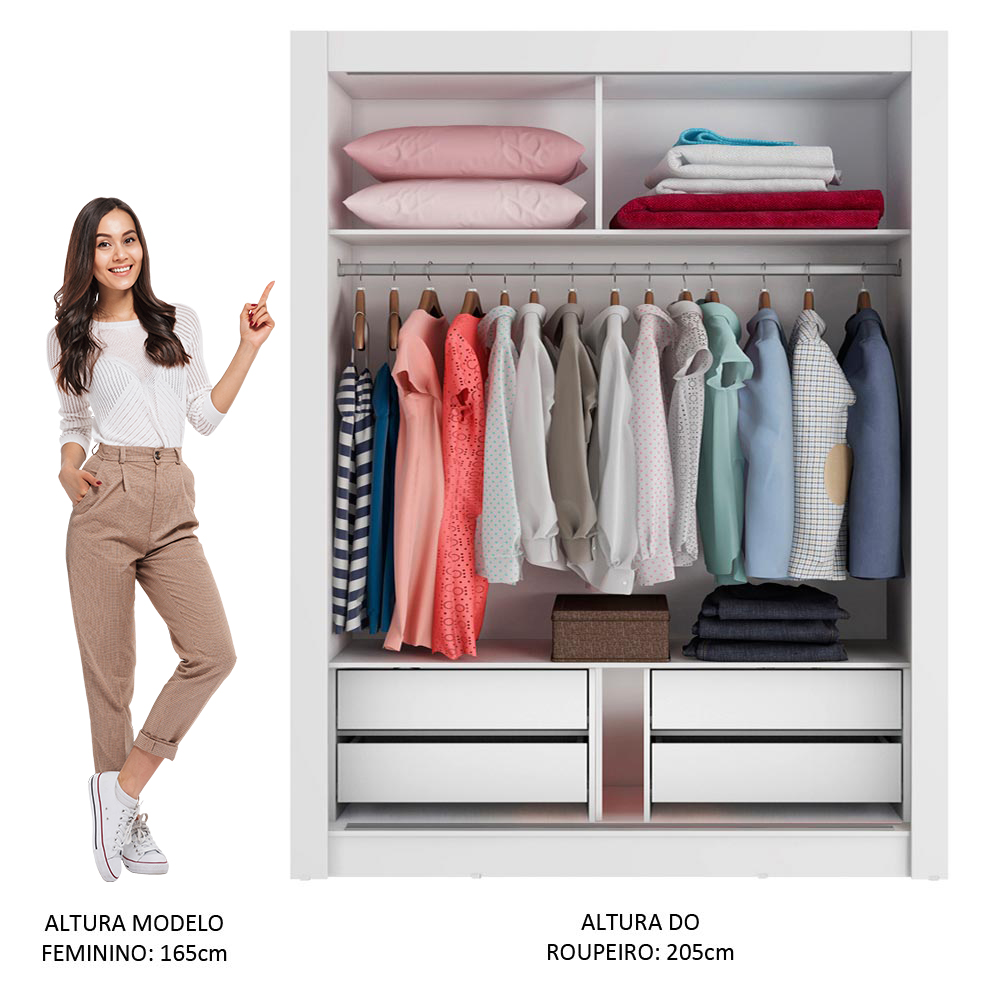 Ropero Closet Madesa 2 Puertas 1 Espejo BN