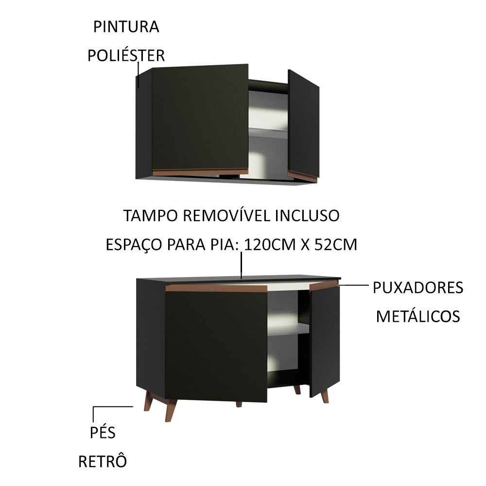 Cocina Integral Modular Madesa Reims 120cm NN