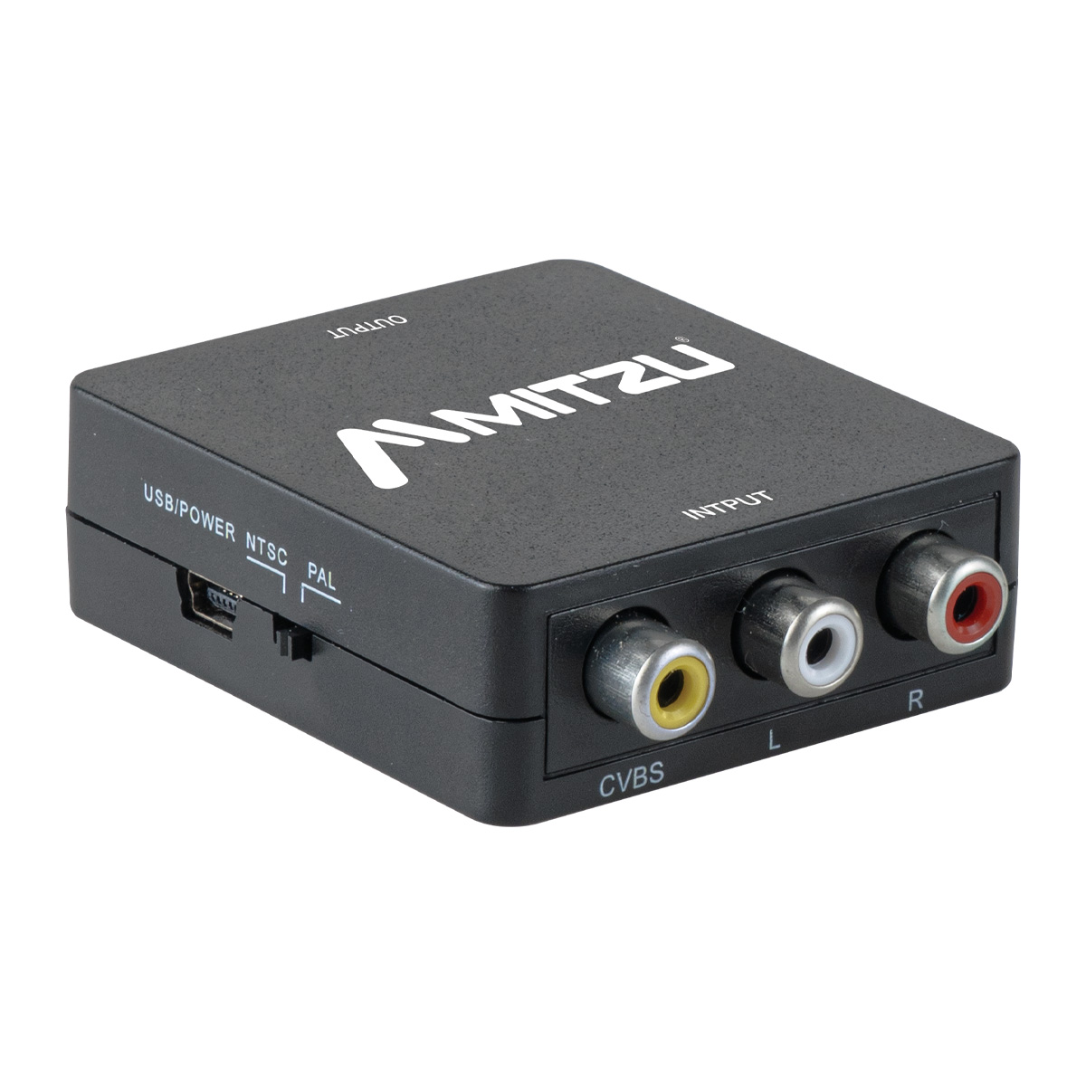 Convertidor Mini Av A Hdmi Con Entrada Rca Mhd-1024 Mitzu Color Negro.