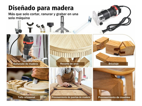 Router Rebajadora Eléctrica De Madera KB 800 110V Fresadora 800w Y Negro.
