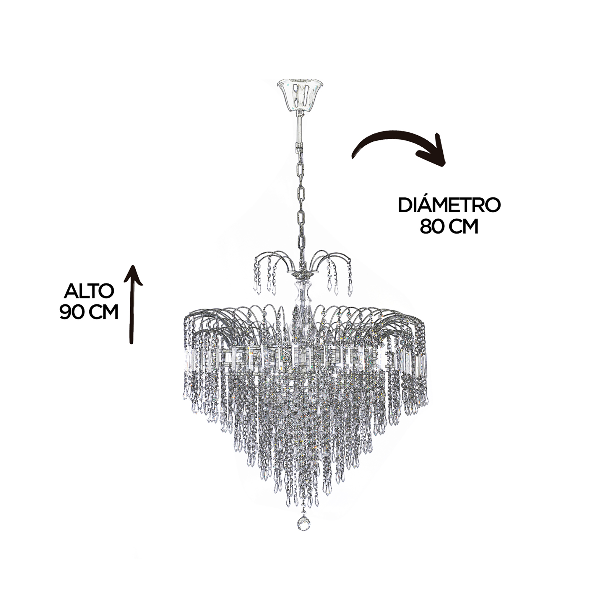 Candil Colgante Gamalux Europa Milan Cristal Hq K9 De 15 Luces CH.