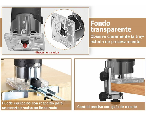 Router Rebajadora Eléctrica De Madera KB 800 110V Fresadora 800w Y Negro.