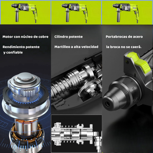 Rotomartillo Taladro Cincelador Perforador Sds-plus 1200w.