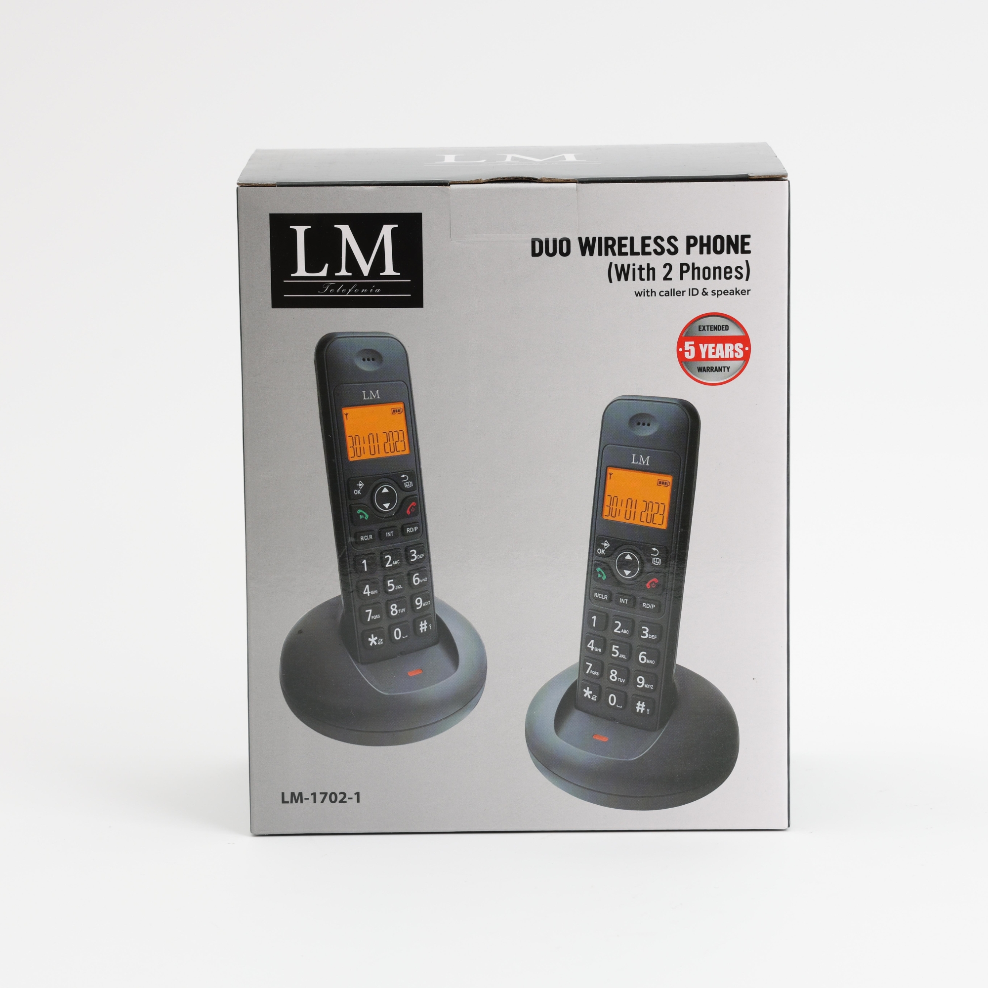  Set de 2 Teléfonos inalámbricos en color negro mod. LM-1702-1 en color Negro.