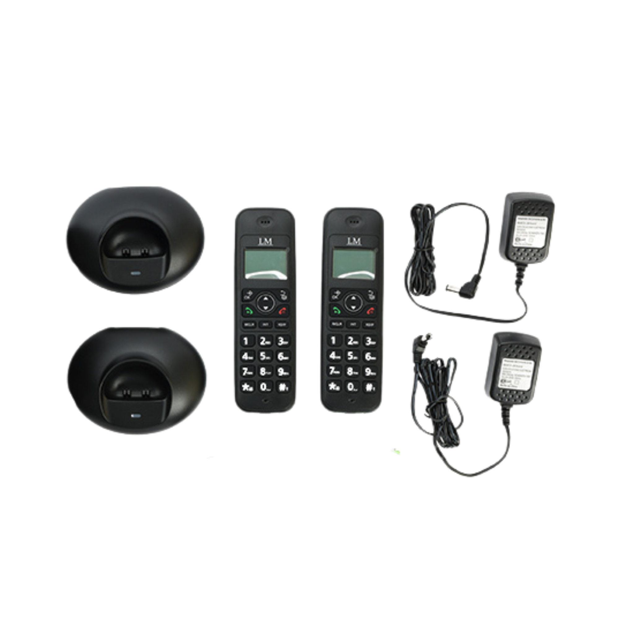  Set de 2 Teléfonos inalámbricos en color negro mod. LM-1702-1 en color Negro.