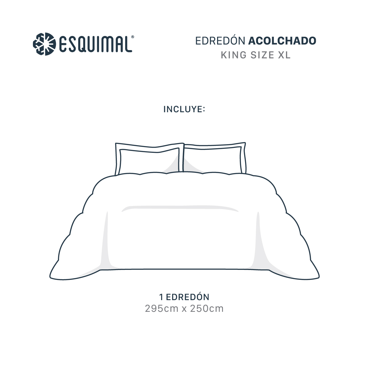 Edredón Acolchado Duvet King Size XL Hipoalergénico Gris ESQUIMAL.