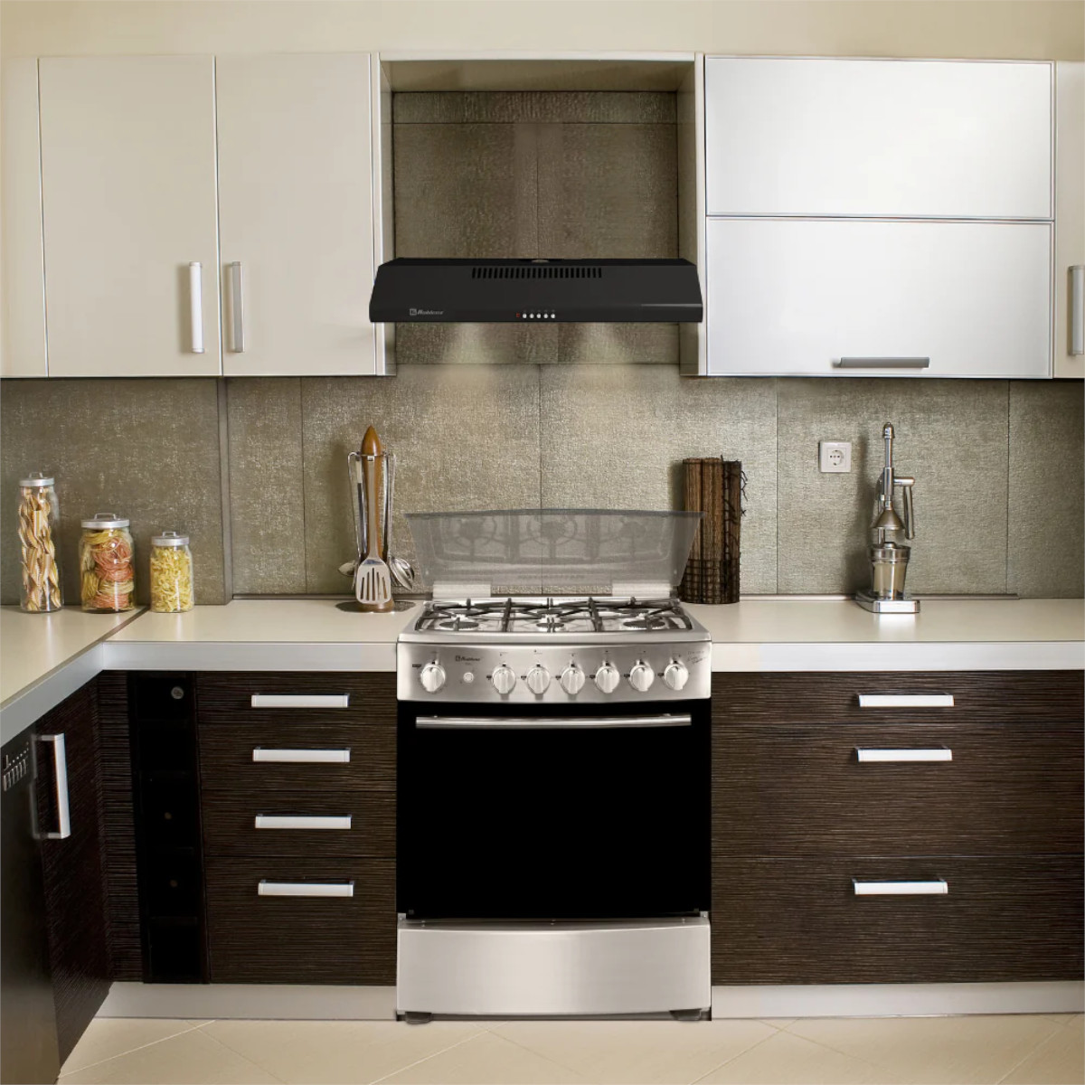 Campana Cocina Koblenz CMK-76G negro 76cm motor silencioso 3Vel.