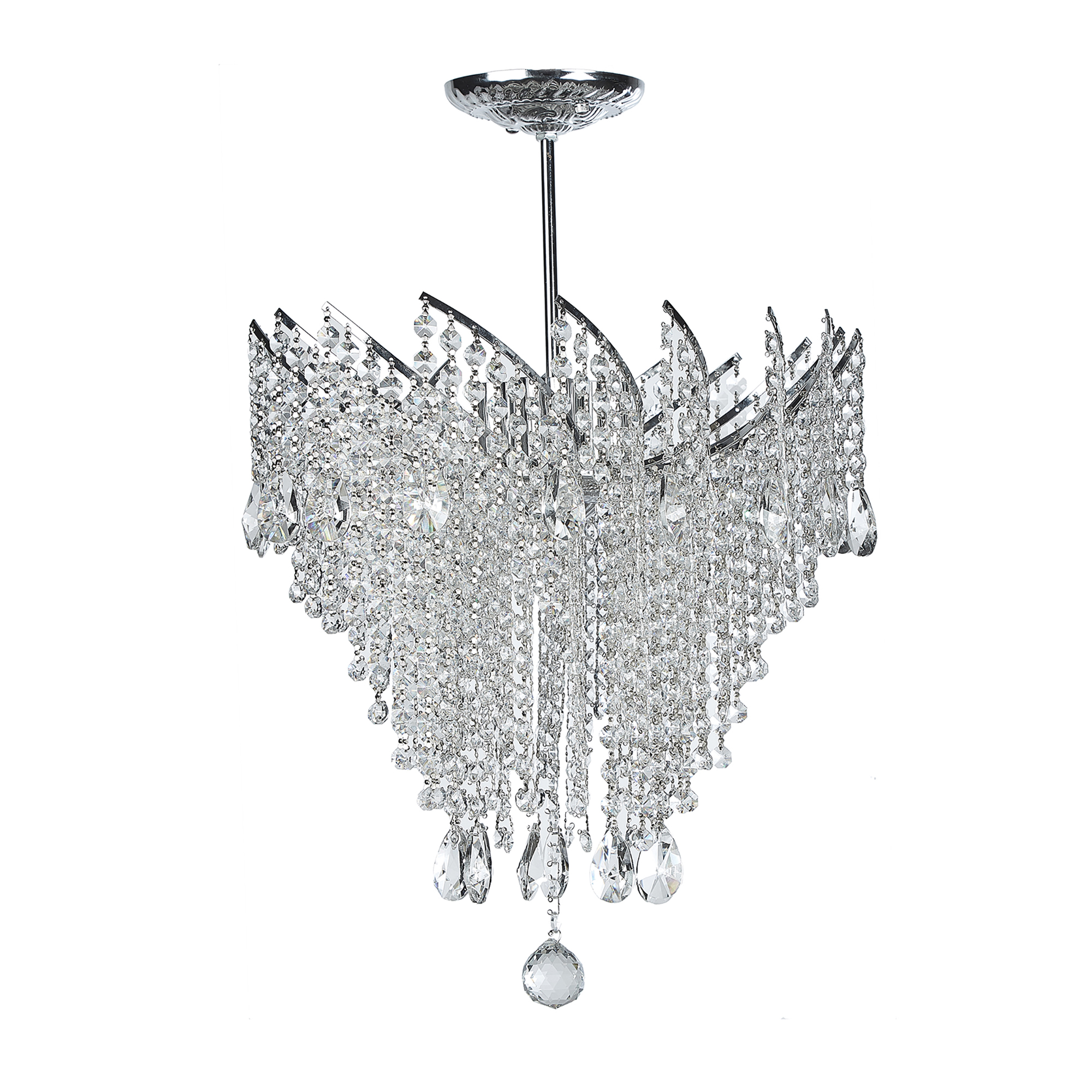 Candil Colgante De Cristal Cortado K9 Europa Florencia De 4 Luces CH.
