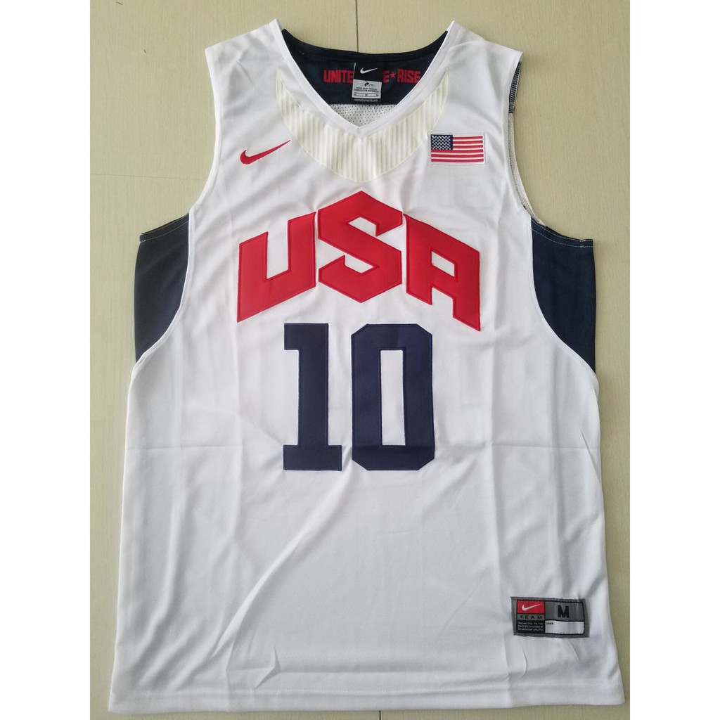 Nuevo! Jersey Dream Team USA Olimpiadas Londres 2012 Kobe Bryant 10 Blanco Talla M.