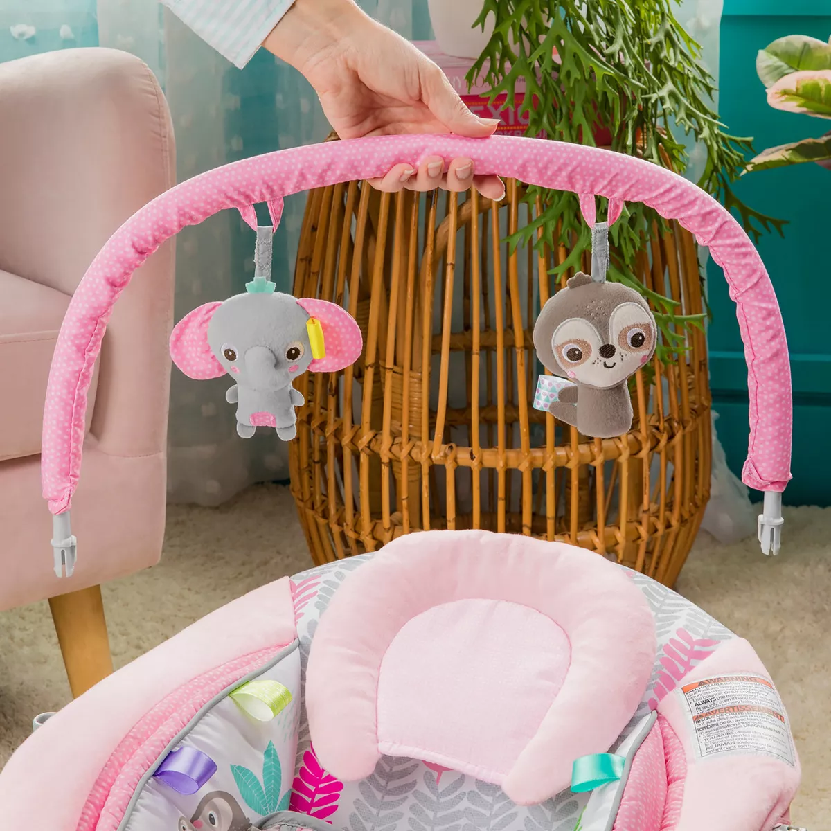 Bouncer Silla Mecedora Bright Starts Jungle Vines Rosa