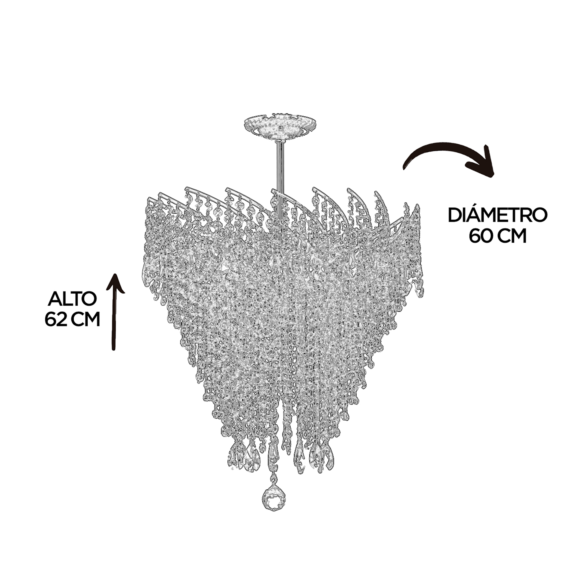 Candil Colgante Gamalux Europa Florencia Cristal Hq K9 De 8 Luces GD.
