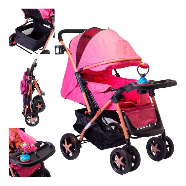 Carriola Starkids Linx Reversible Mosquitero Reclinable Rosa