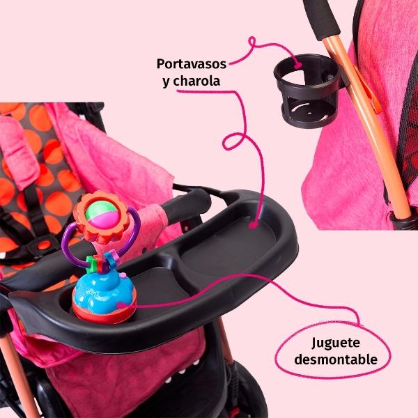 Carriola Starkids Linx Reversible Mosquitero Reclinable Rosa