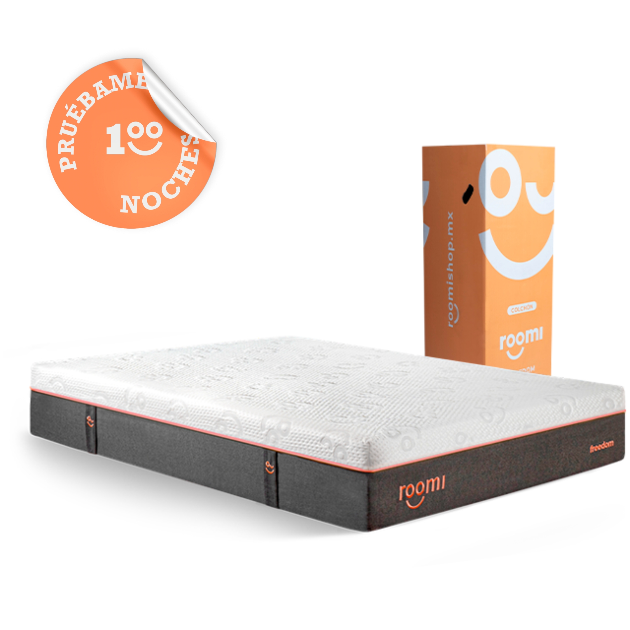 Colchón En Caja King Size Roomi Freedom, Confort Premium, Tecnología Latex Feel Hyper Soft.